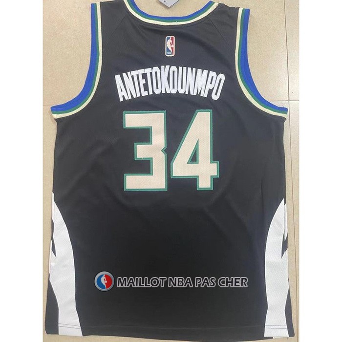 Maillot Milwaukee Bucks Giannis Antetokounmpo NO 34 Statement 2022-23 Noir